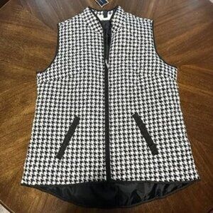 NWT Karen Scott Plus Size Cozy Houndstooth Puffer Vest Sz Medium Lightweight